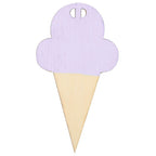 10Pcs Ice Cream Shape Wooden Hanging Garland Nursery Children Bedroom Wall Decorations (Purple)