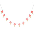 10Pcs Ice Cream Shape Wooden Hanging Garland Nursery Children Bedroom Wall Decorations (Pink)