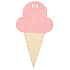 10Pcs Ice Cream Shape Wooden Hanging Garland Nursery Children Bedroom Wall Decorations (Pink)