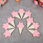 10Pcs Ice Cream Shape Wooden Hanging Garland Nursery Children Bedroom Wall Decorations (Pink)