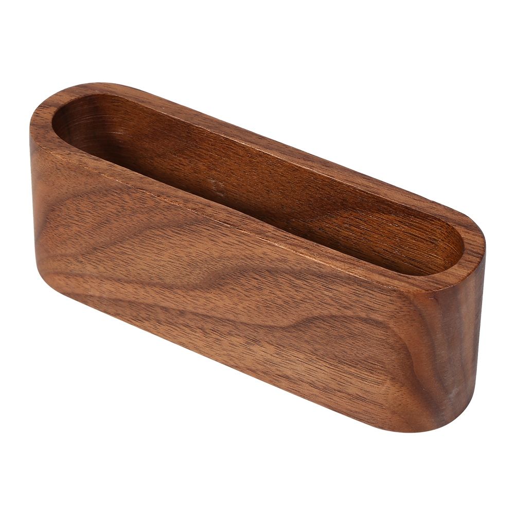 1Pc Creative Wooden Business Card Holder Case Storage Box Organizer Office Desktop Ornaments