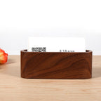 1Pc Creative Wooden Business Card Holder Case Storage Box Organizer Office Desktop Ornaments
