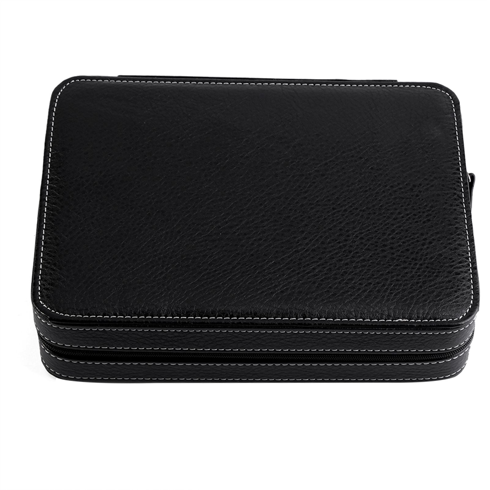 1Pc 8 Grids Watch Display Storage Box Portable Zippered Travel Collector Case Organizer (Black)