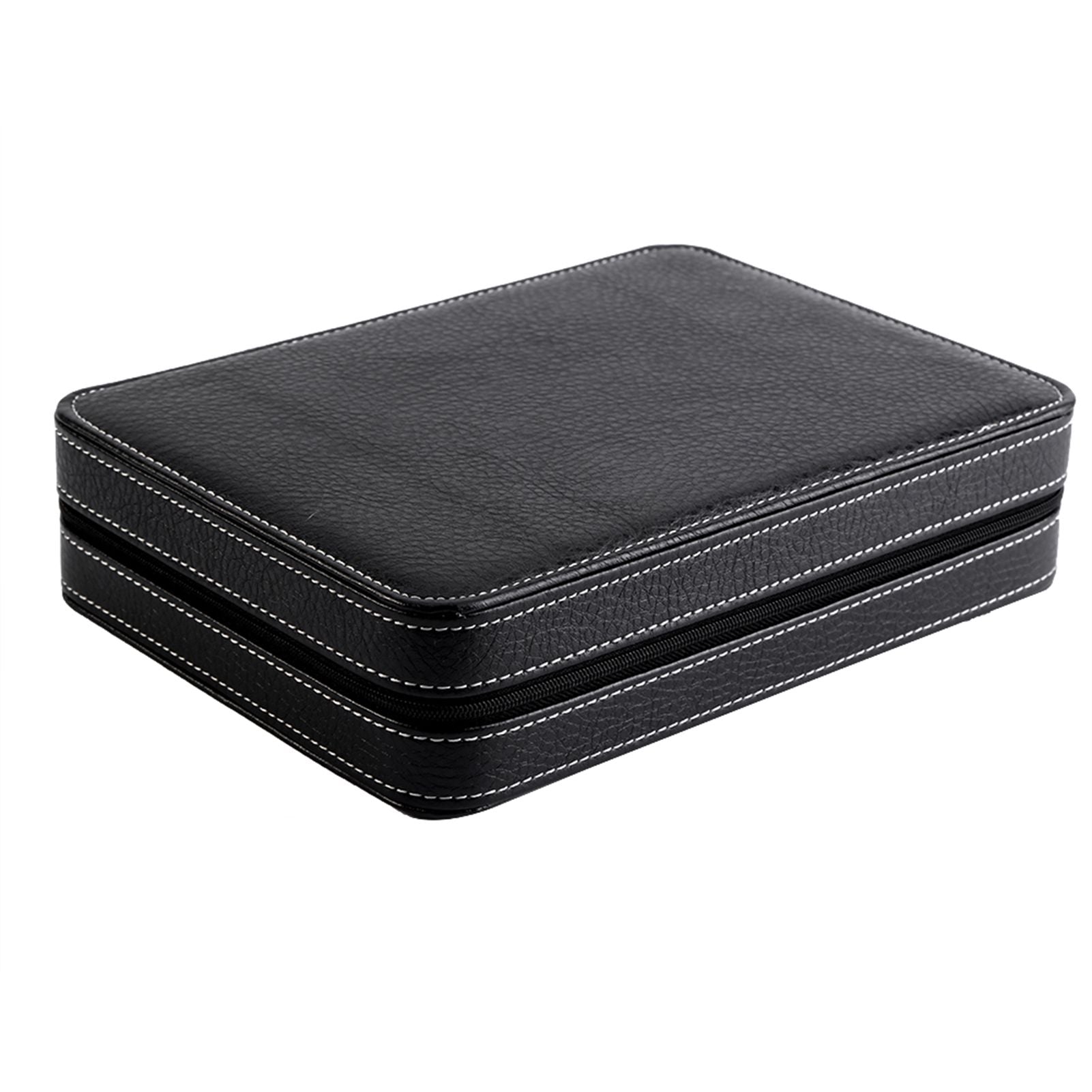 1Pc 8 Grids Watch Display Storage Box Portable Zippered Travel Collector Case Organizer (Black)
