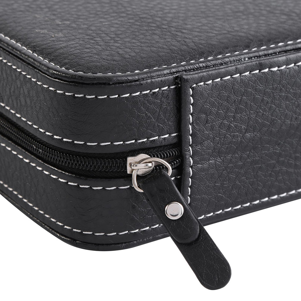 1Pc 8 Grids Watch Display Storage Box Portable Zippered Travel Collector Case Organizer (Black)
