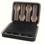 1Pc 8 Grids Watch Display Storage Box Portable Zippered Travel Collector Case Organizer (Black)