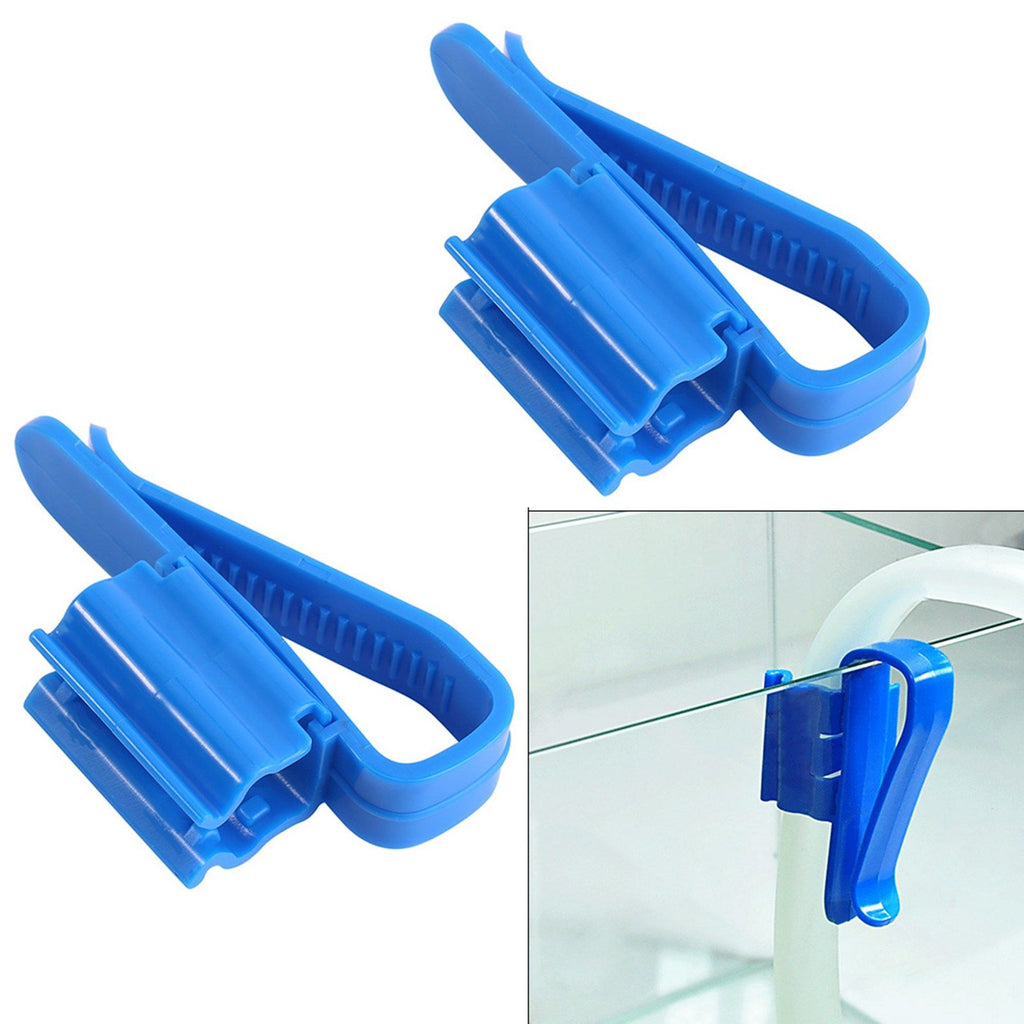 2Pcs Multifunction Plastic Adjustable Fish Tank Mounting Clip Water Pipe Tube Clamp Hose Holder