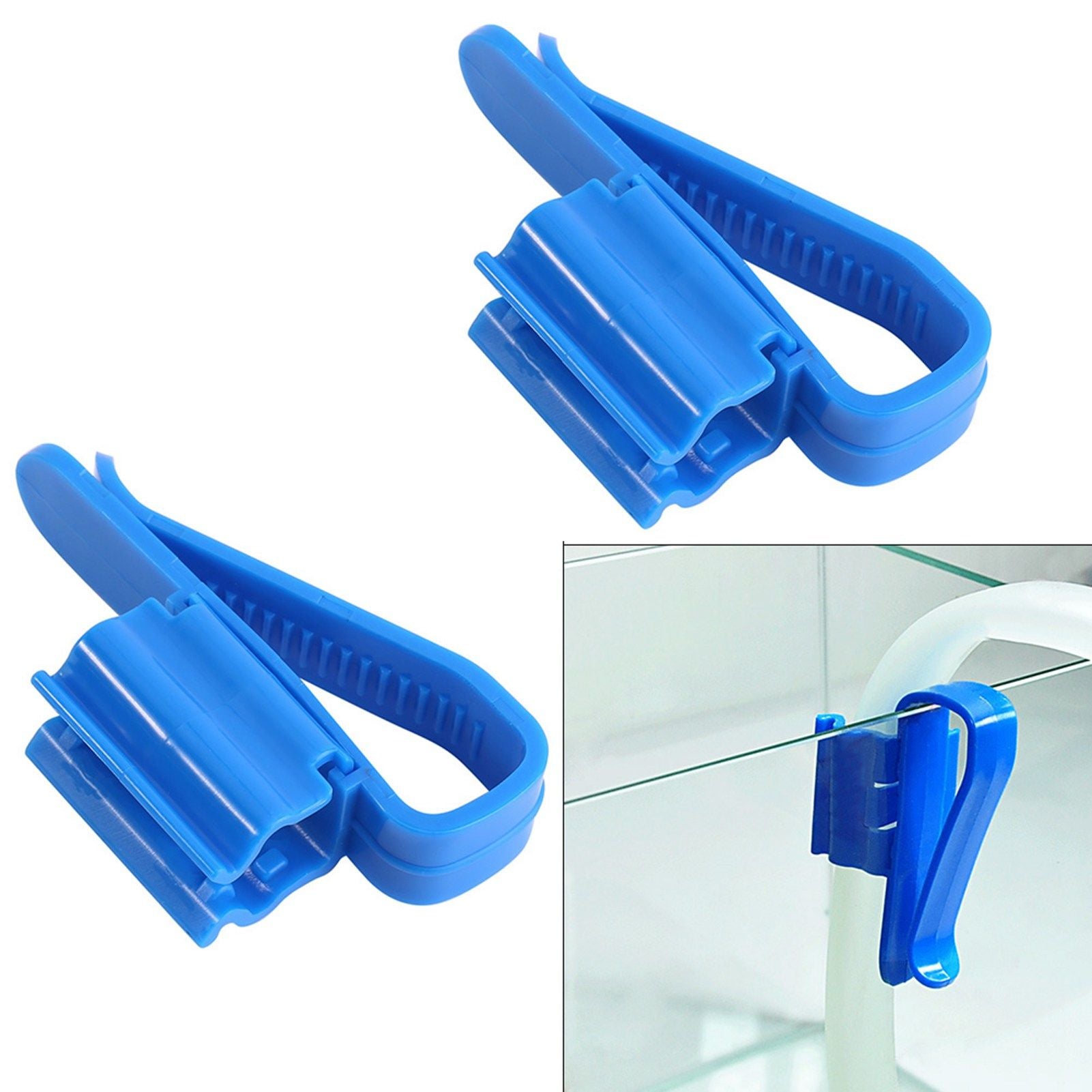2Pcs Multifunction Plastic Adjustable Fish Tank Mounting Clip Water Pipe Tube Clamp Hose Holder