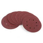 100pcs 8 Holes 5" Round Polishing Sandpaper Discs Sanding Sheet 60/80/100/120/240 Grit