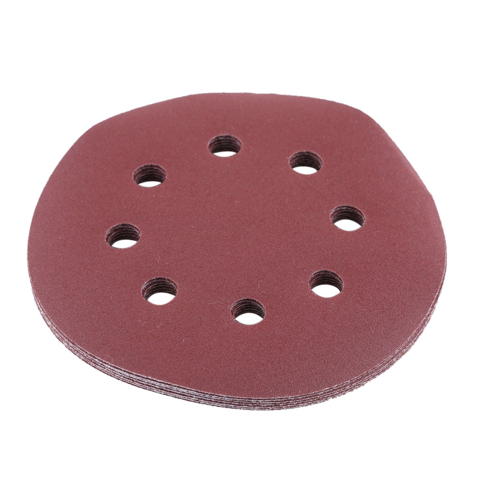 100pcs 8 Holes 5" Round Polishing Sandpaper Discs Sanding Sheet 60/80/100/120/240 Grit