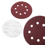 100pcs 8 Holes 5" Round Polishing Sandpaper Discs Sanding Sheet 60/80/100/120/240 Grit
