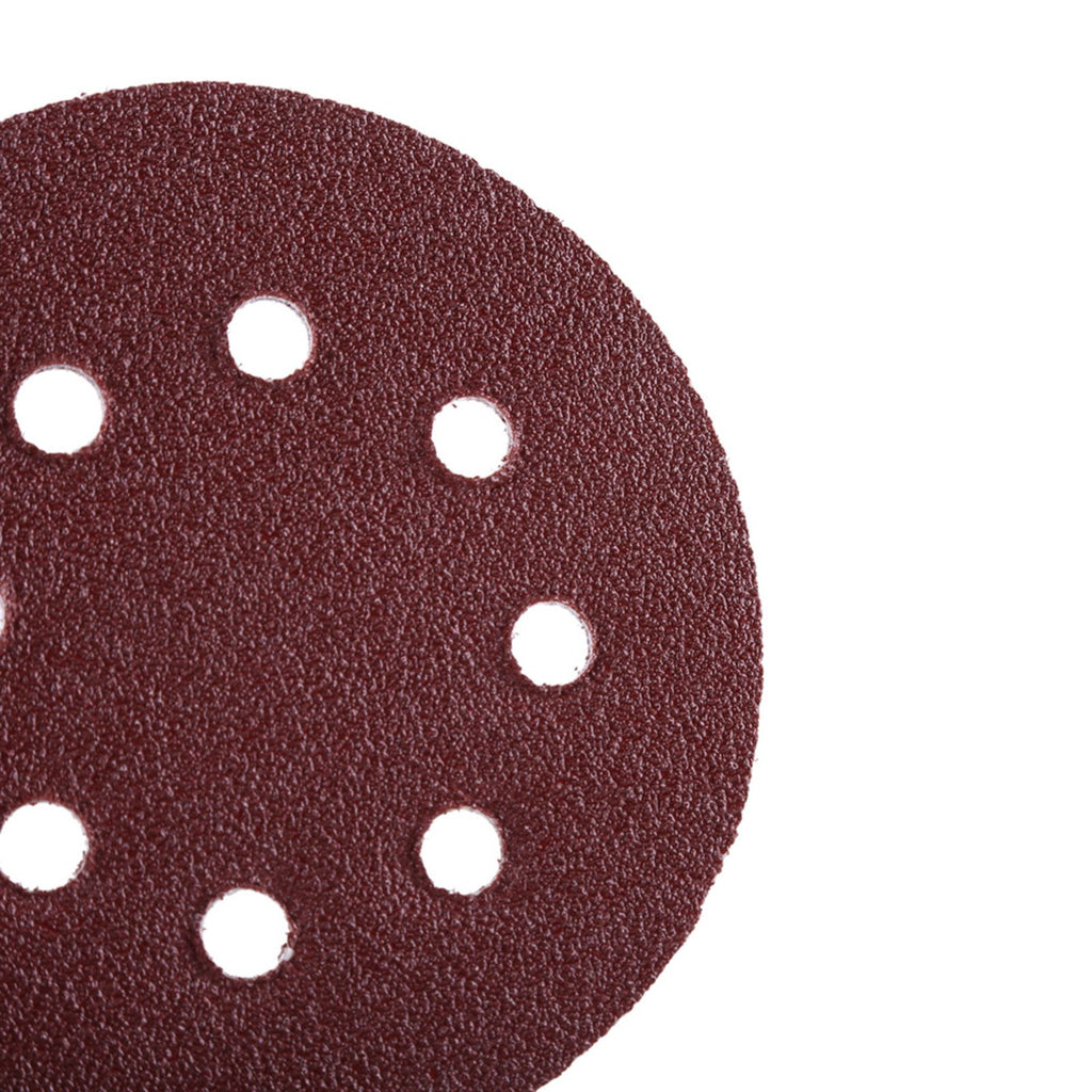 100pcs 8 Holes 5" Round Polishing Sandpaper Discs Sanding Sheet 60/80/100/120/240 Grit