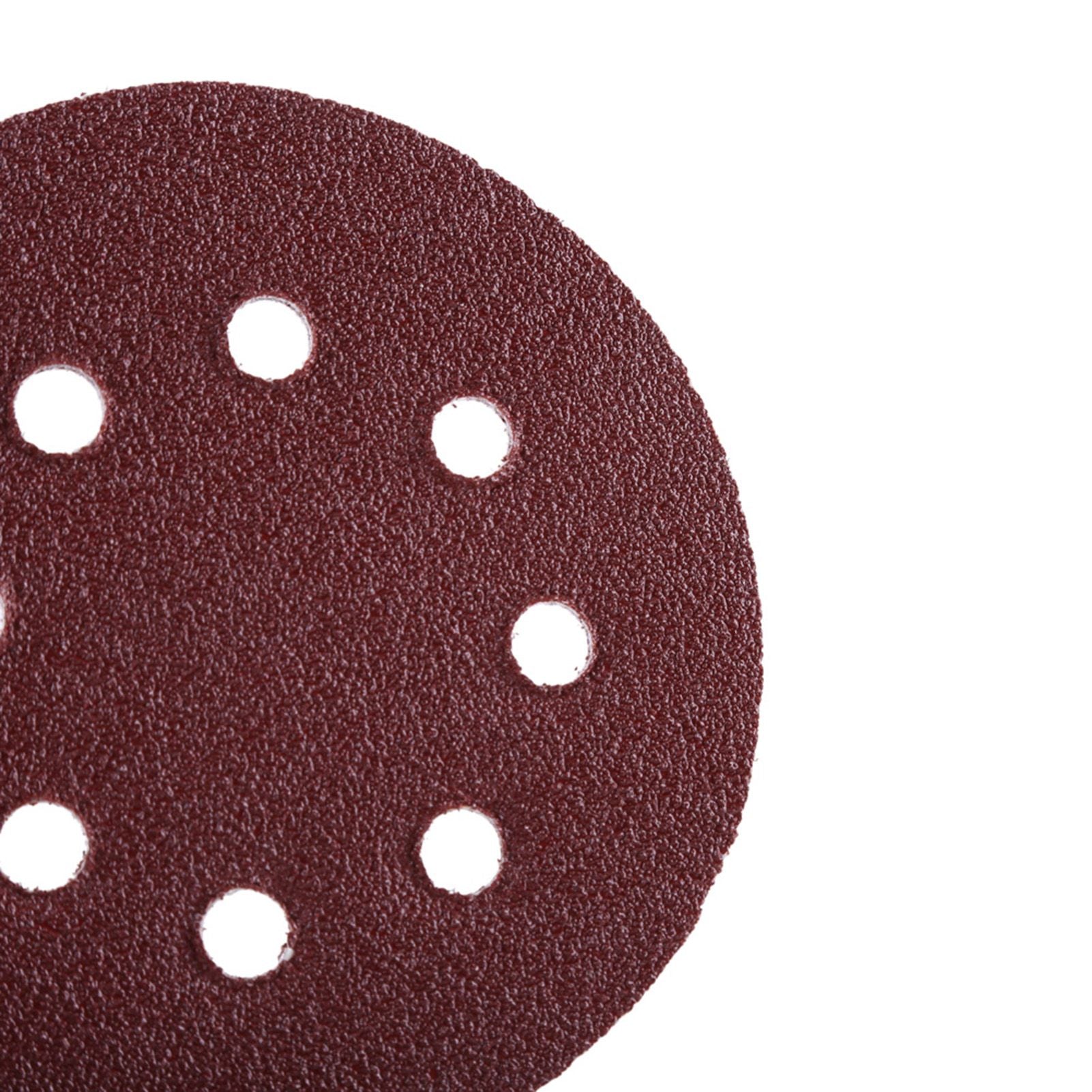 100pcs 8 Holes 5" Round Polishing Sandpaper Discs Sanding Sheet 60/80/100/120/240 Grit