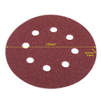 100pcs 8 Holes 5" Round Polishing Sandpaper Discs Sanding Sheet 60/80/100/120/240 Grit