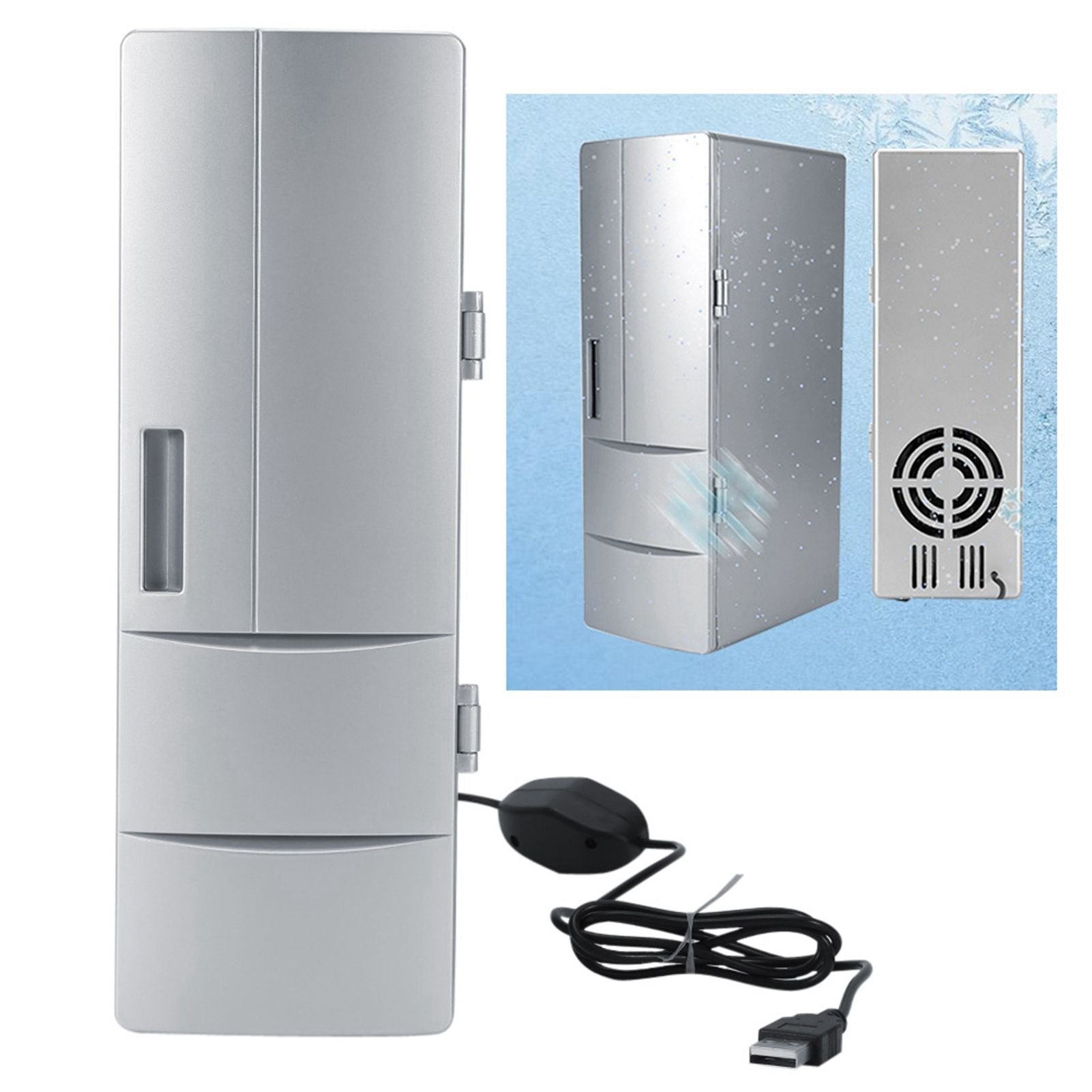 Compact Mini USB Fridge Freezer Cans Drink Beer Cooler Warmer Travel Car Office Use
