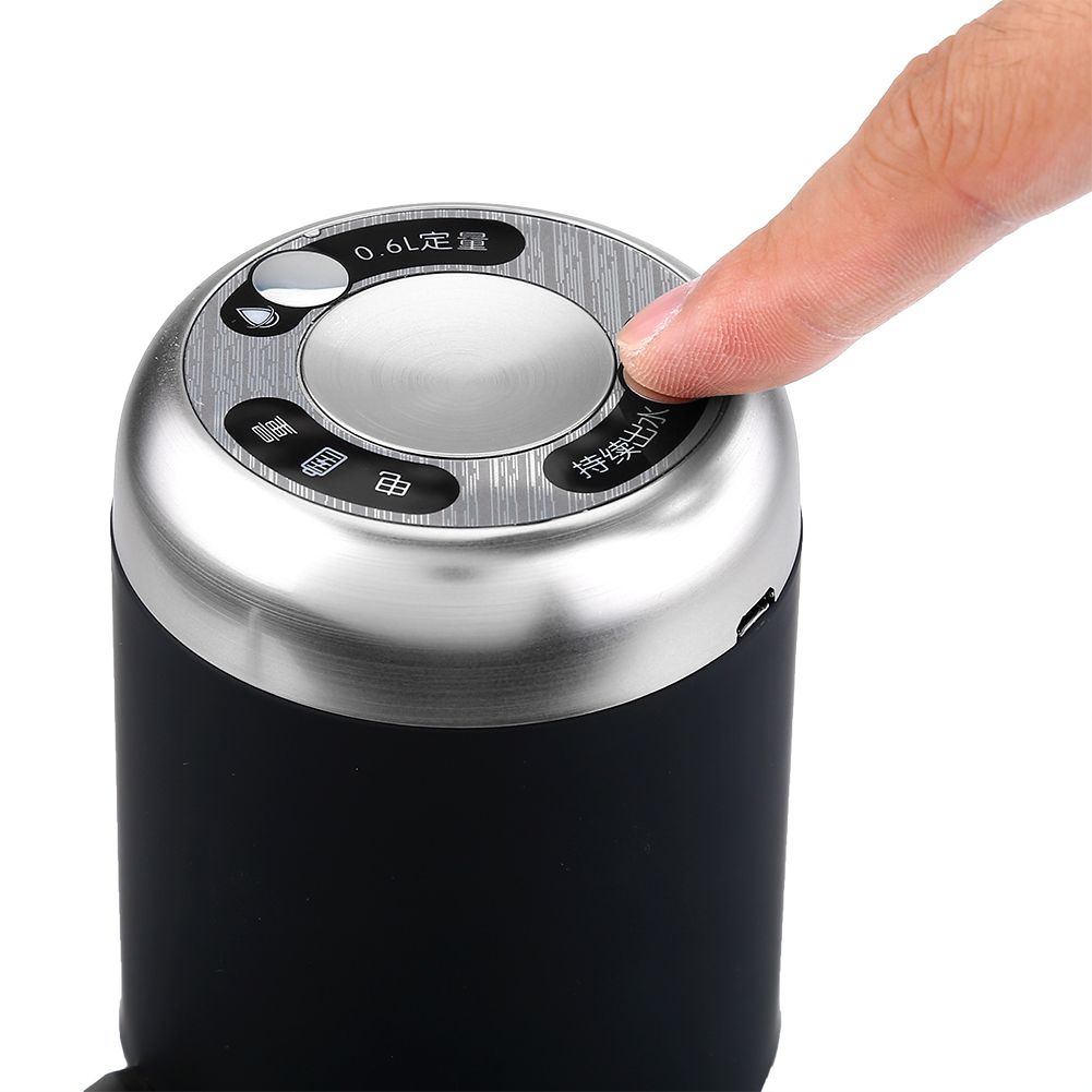 Wireless USB Rechargeable Electric Automatic Drinking Water Bottle Pump Smart Dispenser Black