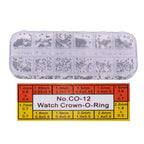 1.4-2.8mm 12 Sizes Rubber Rings Watches Gaskets Tiny Crown O Ring Box Set for Waterproof Seal
