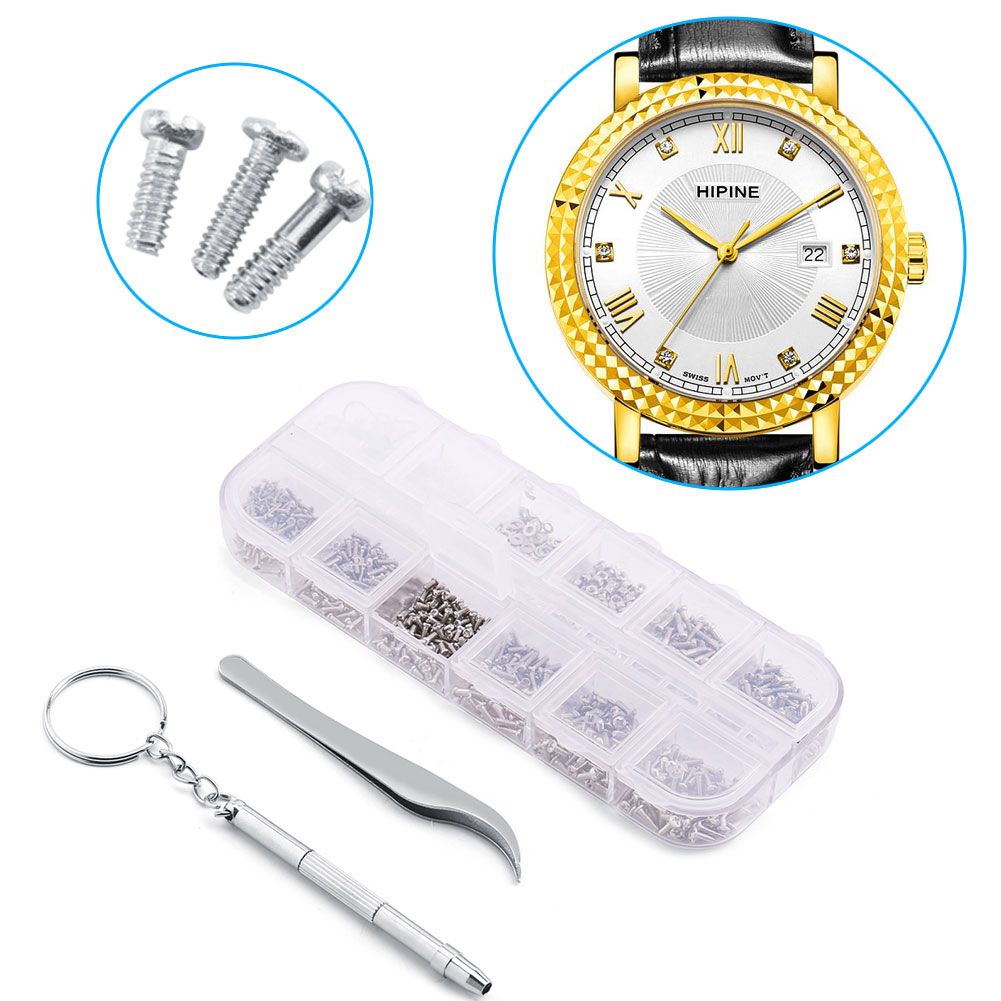 Eyeglass Sunglass Watch Repair Stainless Steel Screws Nuts Tool Kit Tweezer Screwdriver