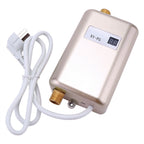220V 3800W Mini Electric Tankless Instant Hot Water Heater Bathroom Kitchen Washing Golden