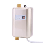 220V 3800W Mini Electric Tankless Instant Hot Water Heater Bathroom Kitchen Washing Golden