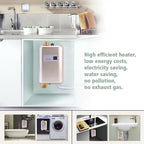 220V 3800W Mini Electric Tankless Instant Hot Water Heater Bathroom Kitchen Washing Golden