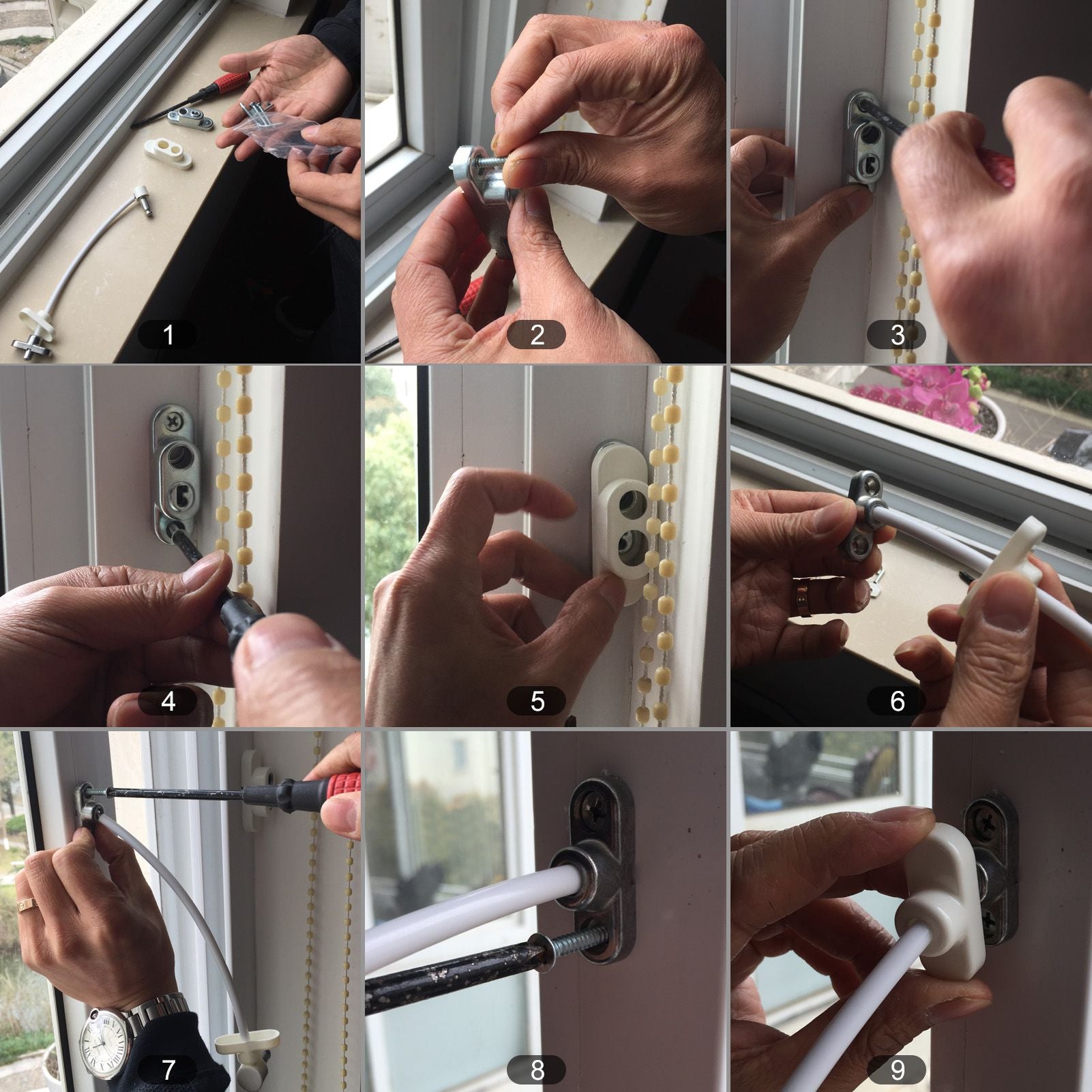 Zinc Alloy Window Door Opening Restrictor Cable Baby Child Safety Lock Catch Wire White