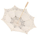 Lady Wedding Lace Umbrella Parasol Sun Umbrellas Party Bridal Photo Taking Decor(Ivory Large)