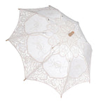 Lady Wedding Lace Umbrella Parasol Sun Umbrellas Party Bridal Photo Taking Decor(Ivory Large)