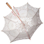 Lady Wedding Lace Umbrella Parasol Sun Umbrellas Party Bridal Photo Taking Decor(Ivory Large)