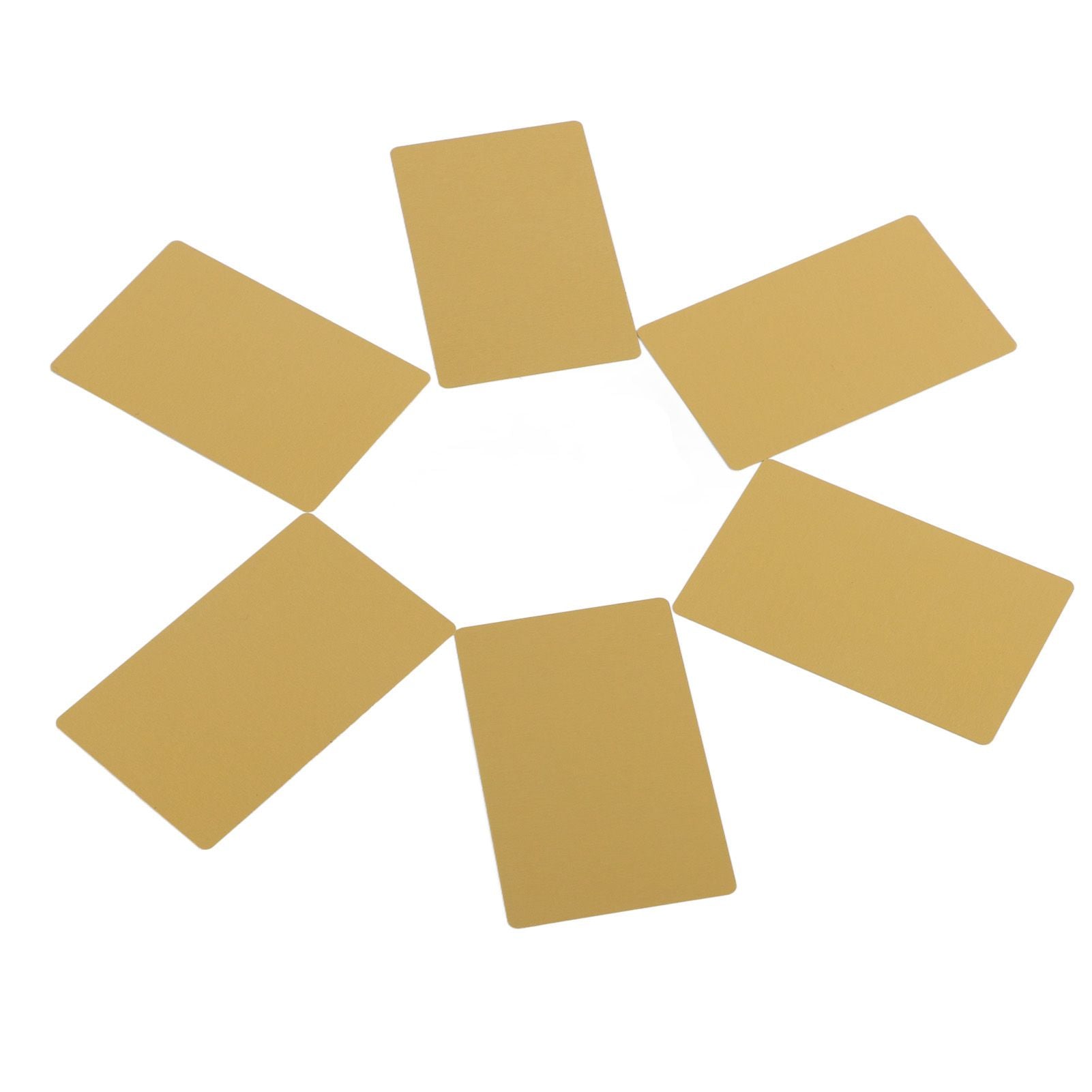 50Pcs Impressive Blanks Laser Mark Engraved Metal Business Visiting Name Cards (Yellow)