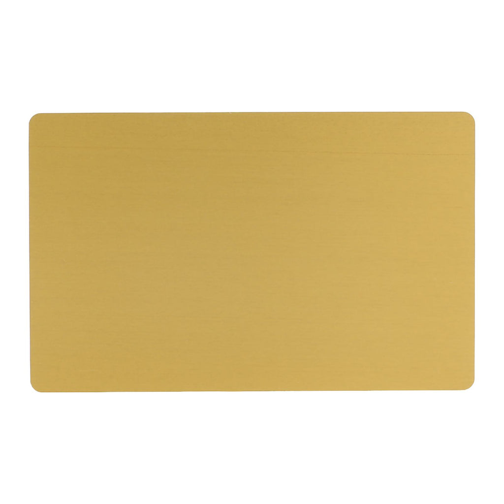 50Pcs Impressive Blanks Laser Mark Engraved Metal Business Visiting Name Cards (Yellow)