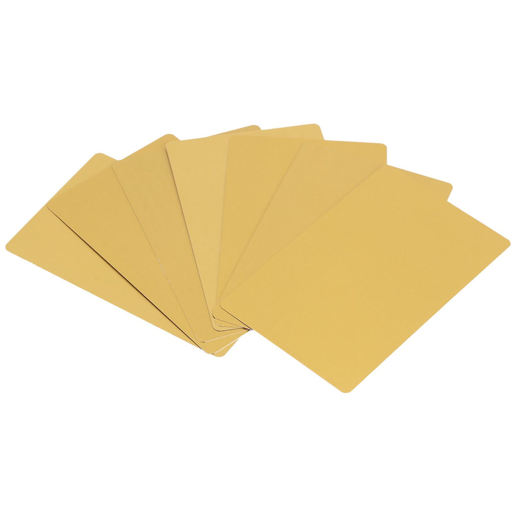 50Pcs Impressive Blanks Laser Mark Engraved Metal Business Visiting Name Cards (Yellow)