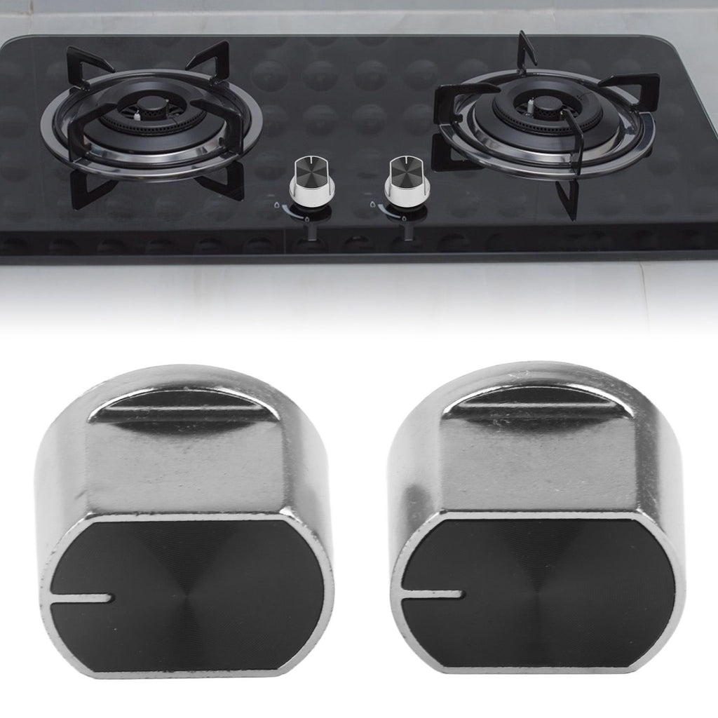 2pcs Universal Gas Stove Cooker Part Control Knobs Replacement Zinc Alloy Rotary Switch