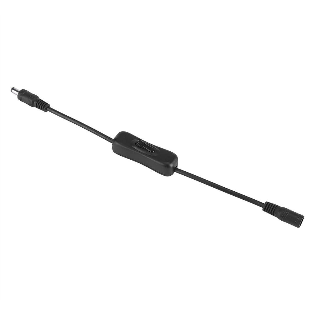 5Pcs LED Strip Light Wire Switch with Female and Male DC 12V Power Connector Plug Black