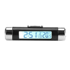Clip on Truck Car LCD Thermometer Automotive Digital Backlight Clock Monitor White Backlight