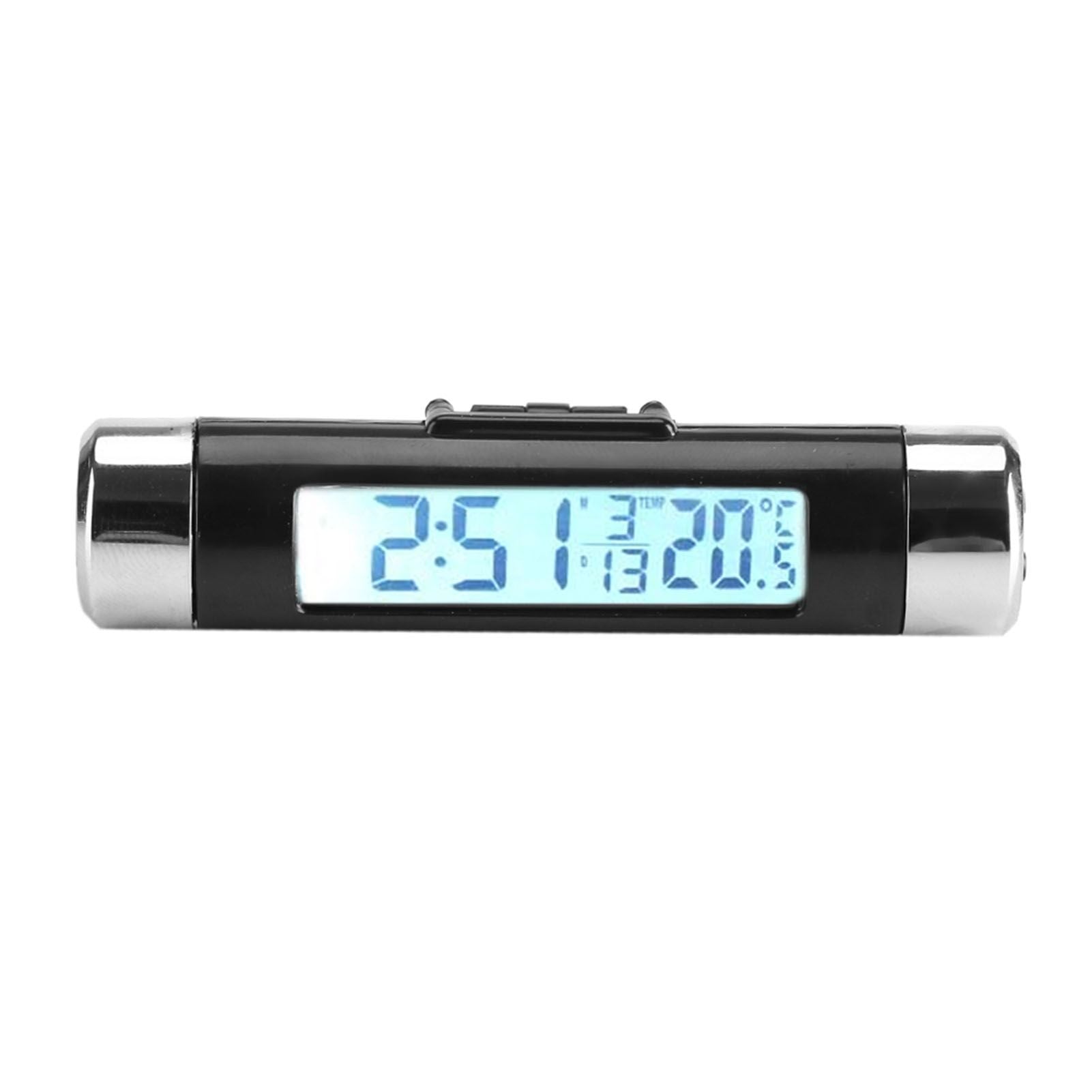 Clip on Truck Car LCD Thermometer Automotive Digital Backlight Clock Monitor White Backlight