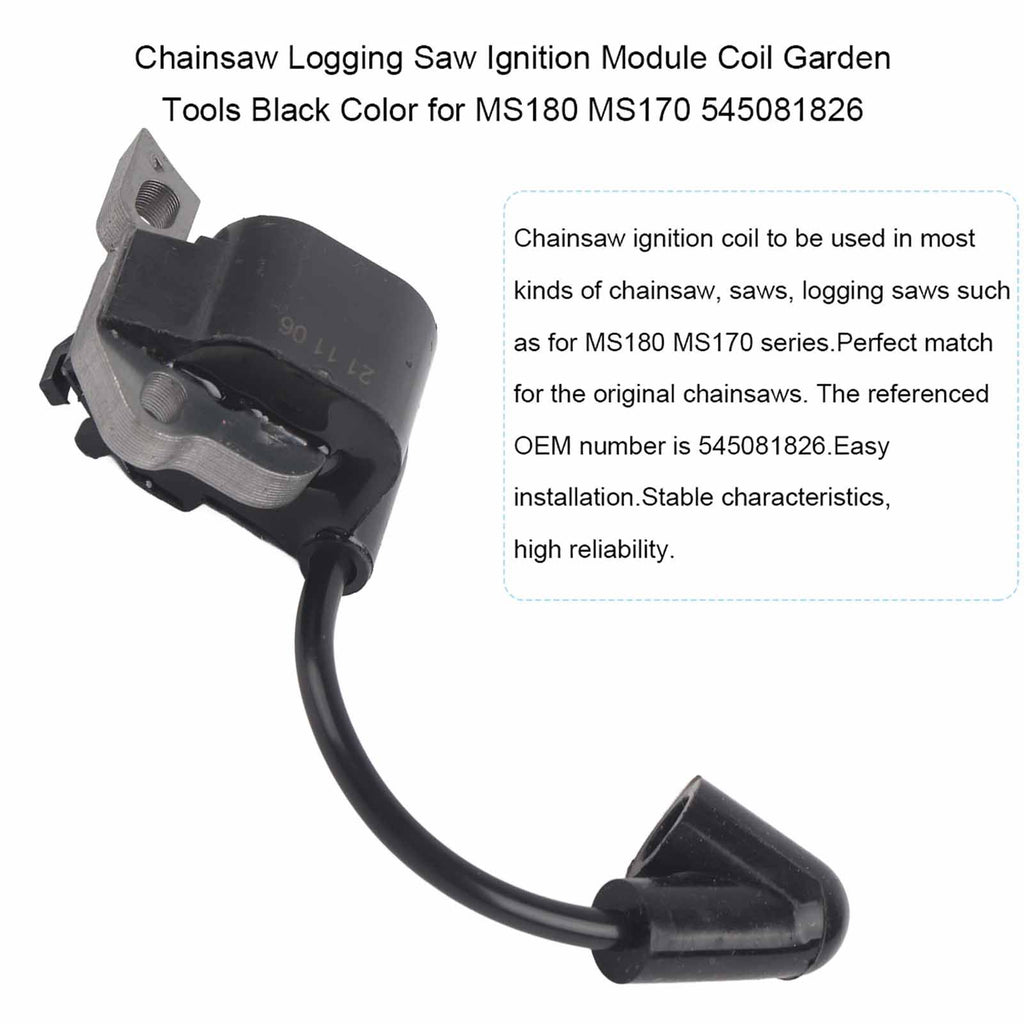 Chainsaw Logging Saw Ignition Module Coil Garden Tools Black Color for MS180 MS170