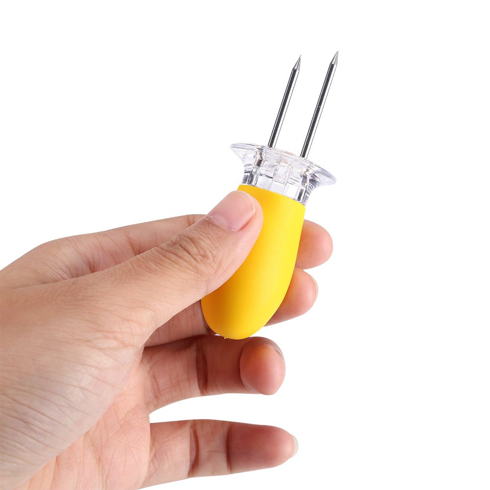 8 Pcs Stainless Steel Corn On The Cob Skewers Holder Forks Prongs BBQ Kitchen Party