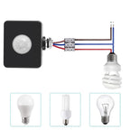 Black PIR Switch Infrared Motion Lighting Sensor Detector Wall Pavement Switch Outdoor