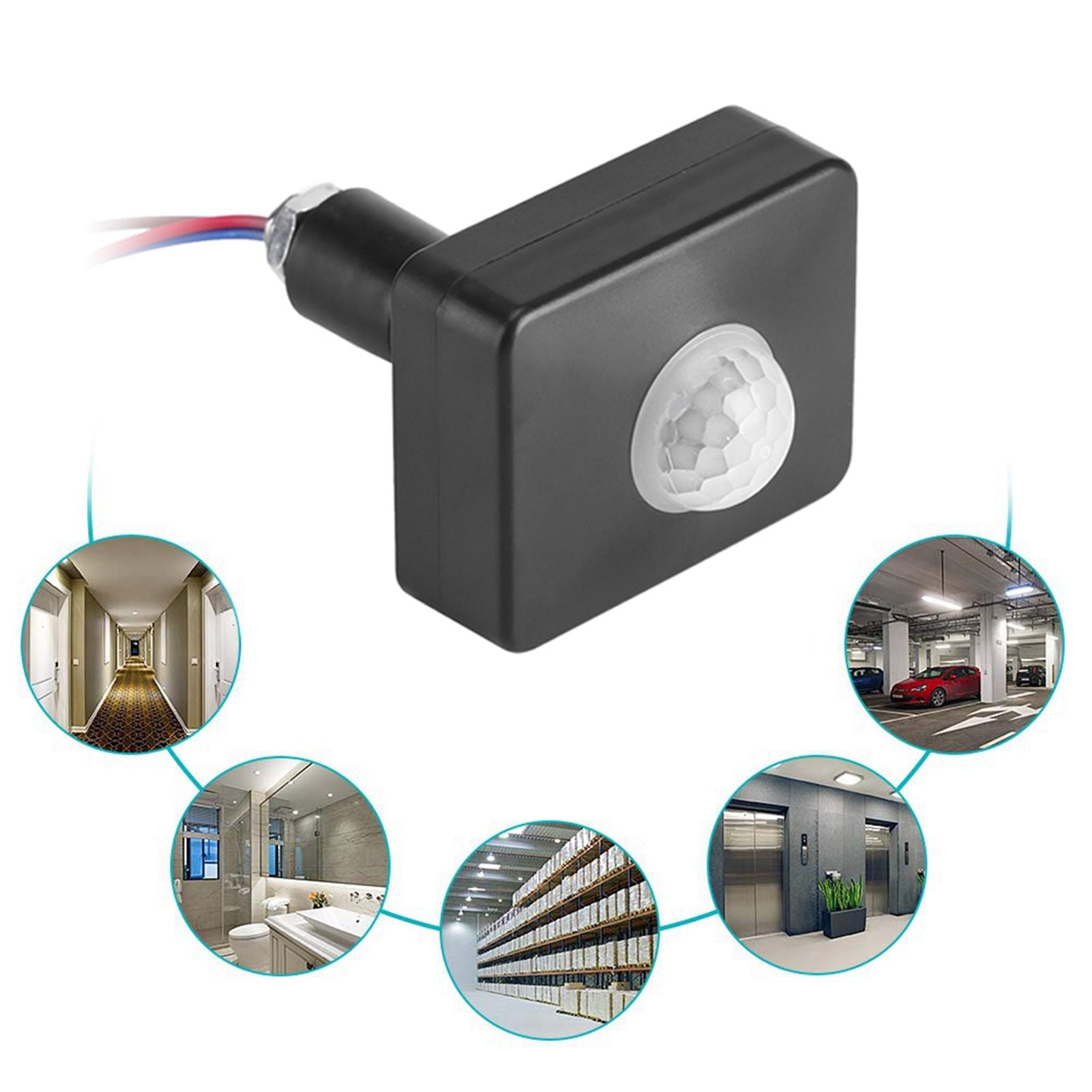 Black PIR Switch Infrared Motion Lighting Sensor Detector Wall Pavement Switch Outdoor