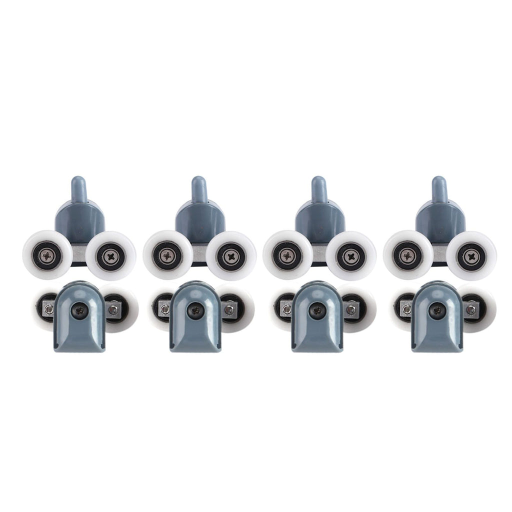 8 x Twin Bottom Top Shower Door Rollers Pulleys Wheels Runners Bathroom Double Wheel