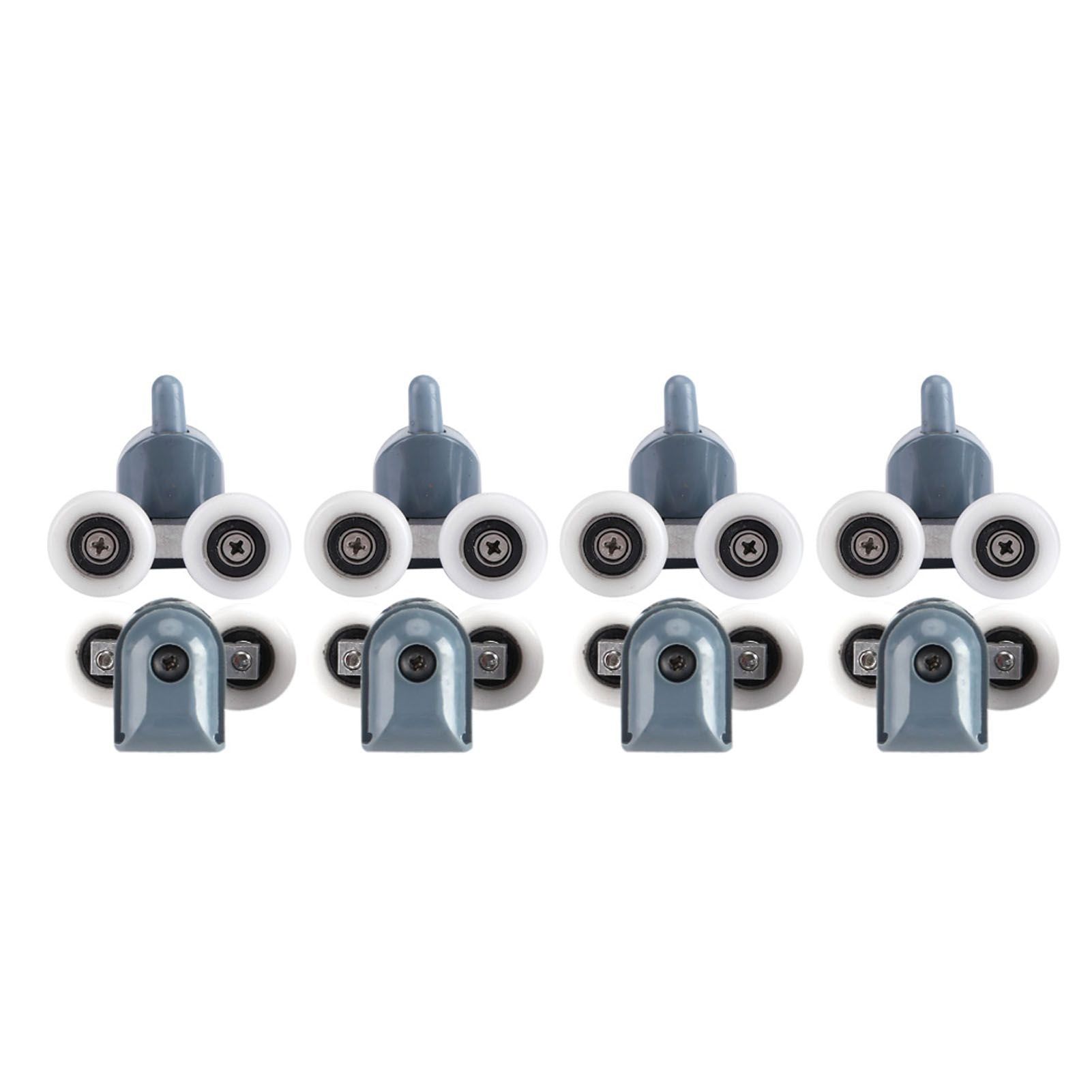 8 x Twin Bottom Top Shower Door Rollers Pulleys Wheels Runners Bathroom Double Wheel