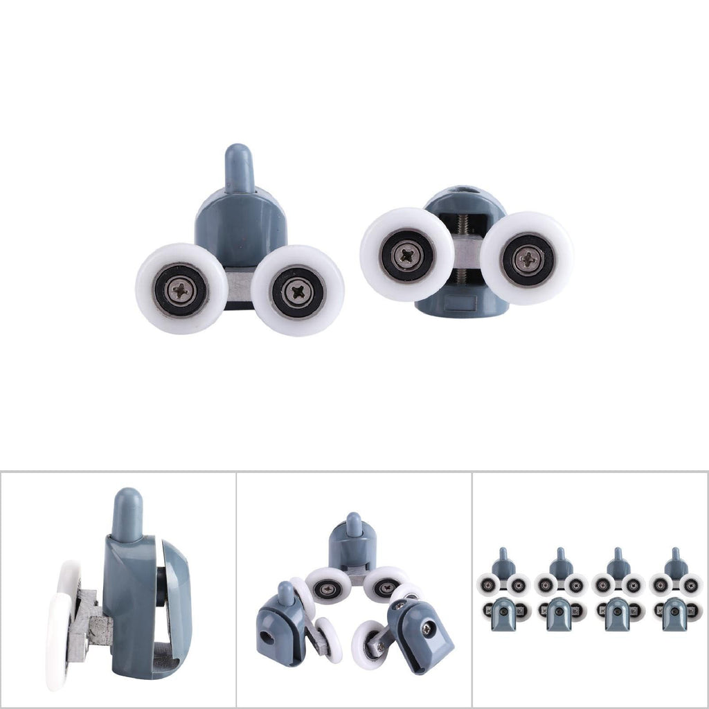 8 x Twin Bottom Top Shower Door Rollers Pulleys Wheels Runners Bathroom Double Wheel