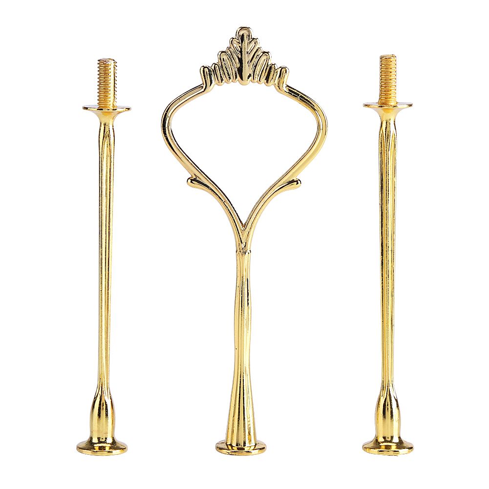 Multi tiers Cake Tray Stand Handle Fruit Plate Hardware Fitting Holder(3-tiers Crown Gold)