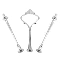 Multi tiers Cake Tray Stand Handle Fruit Plate Hardware Fitting Holder(3-tiers Crown Silver)