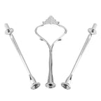 Multi tiers Cake Tray Stand Handle Fruit Plate Hardware Fitting Holder(3-tiers Crown Silver)