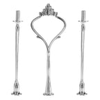 Multi tiers Cake Tray Stand Handle Fruit Plate Hardware Fitting Holder(3-tiers Crown Silver)