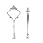 Multi tiers Cake Tray Stand Handle Fruit Plate Hardware Fitting Holder(2-tiers Crown Silver)