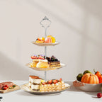 Multi tiers Cake Tray Stand Handle Fruit Plate Hardware Fitting Holder(2-tiers Crown Silver)