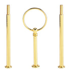 Multi tiers Cake Tray Stand Handle Fruit Plate Hardware Fitting Holder(3-tiers Round Gold)